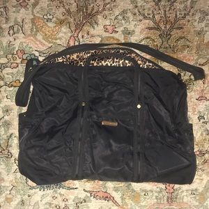 Black VS satin gym bag